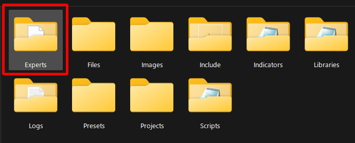 「Experts」フォルダをダブルクリック